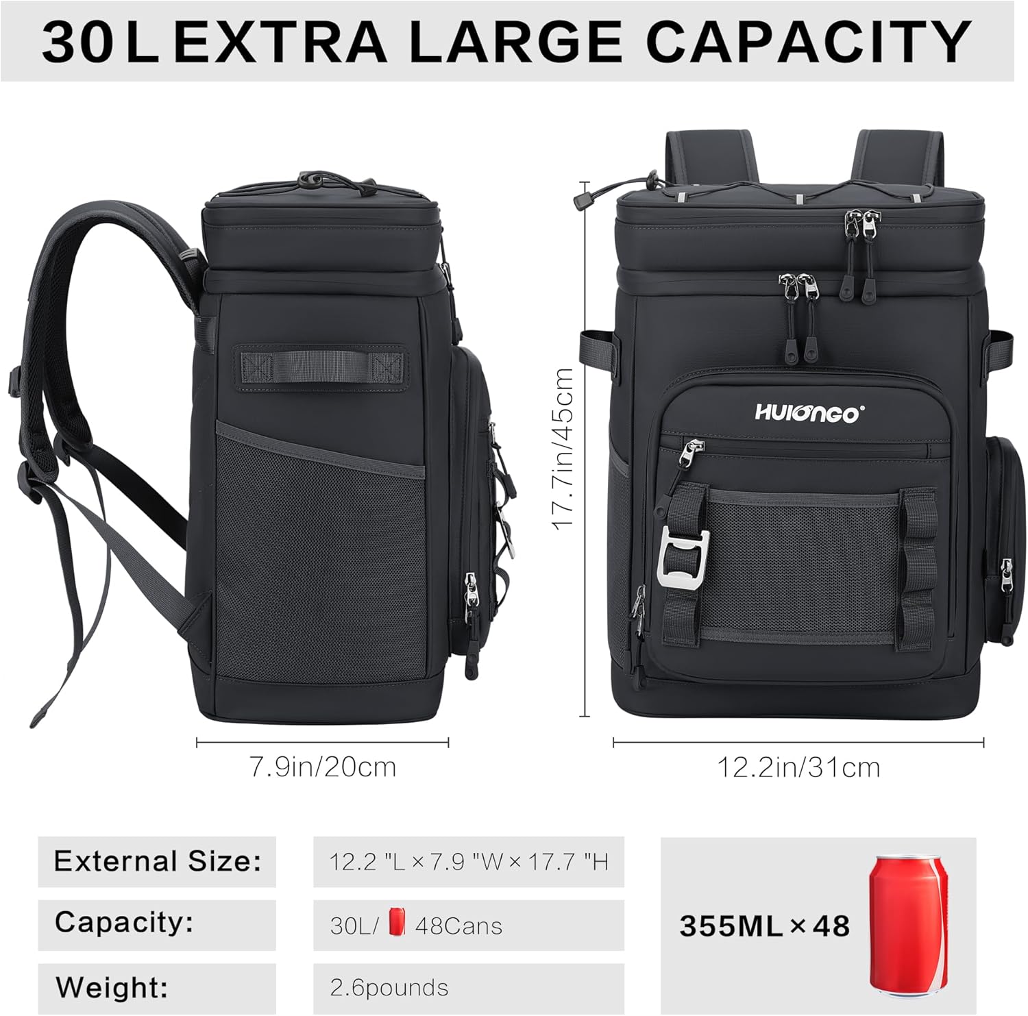 Detalle 2 de Hulongo Large Waterproof Insulated Cooler Backpack