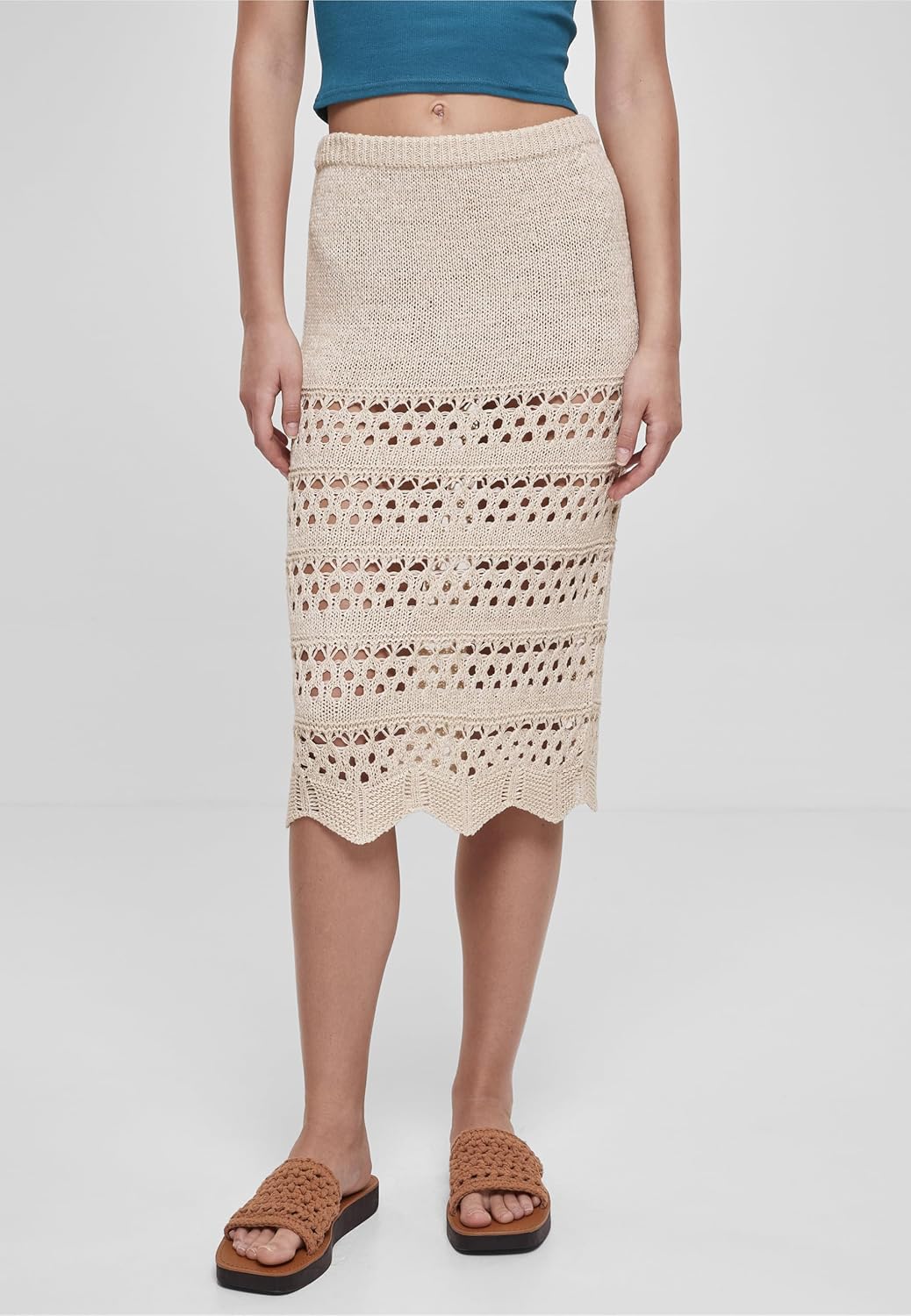 Thumbnail 2 de Urban Classics Damen 3/4 Crochet Knit Rock