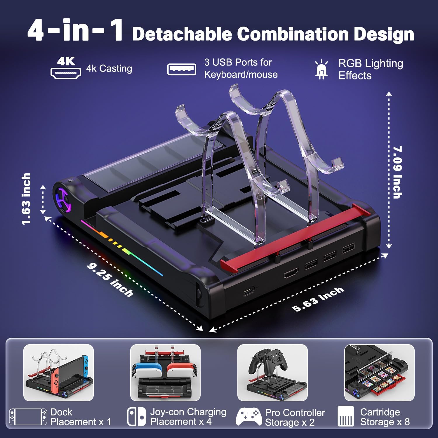 Detalle 2 de Switch OLED Multifunktions-Ladestation 4‑in‑1