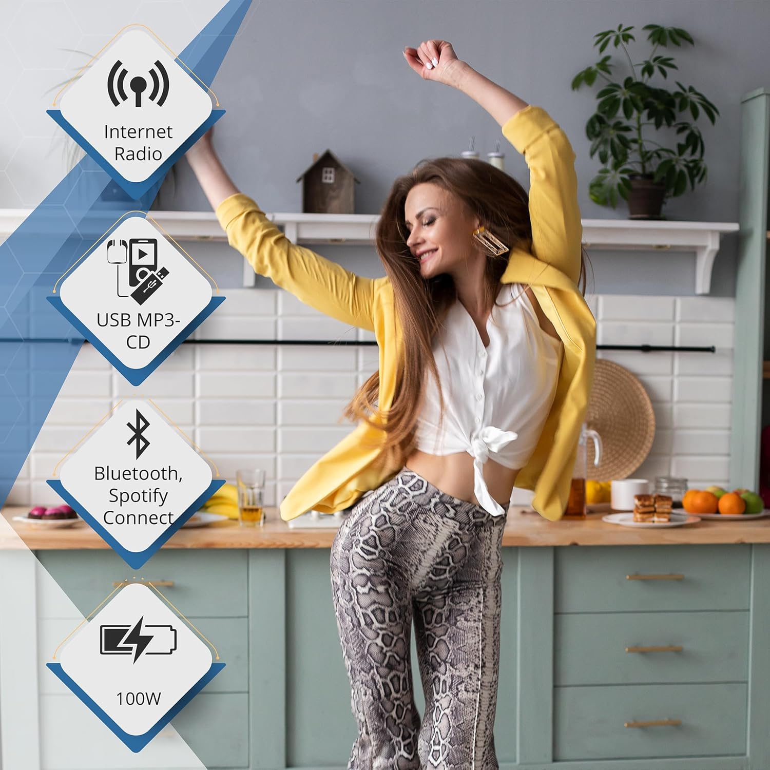 Detalle de Philips Bluetooth & WiFi Stereo System with CD Player, Spotify Connect, Internet Radio & FM