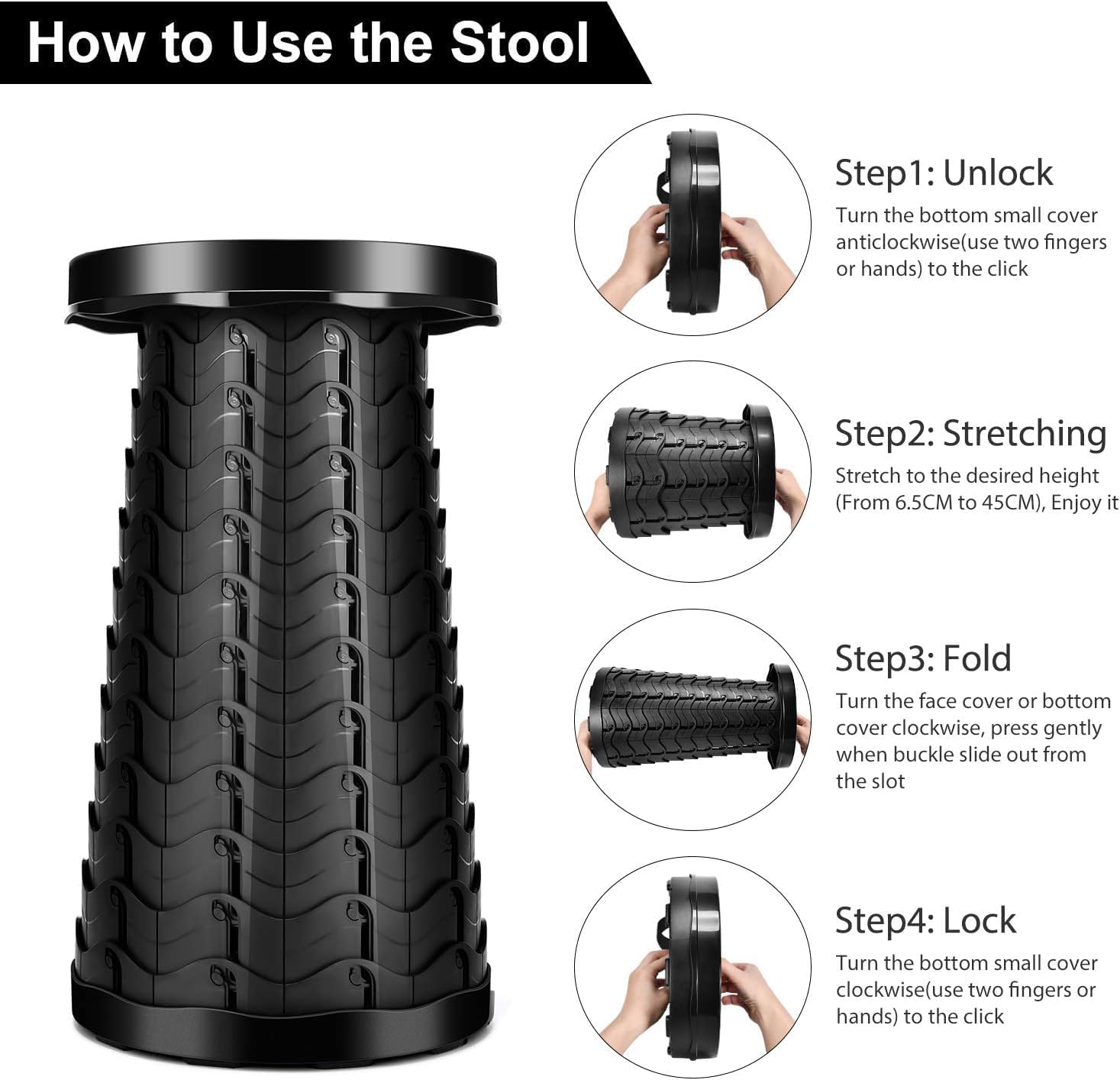 Detalle 2 de LUXJET Portable Folding Stool 180kg capacity