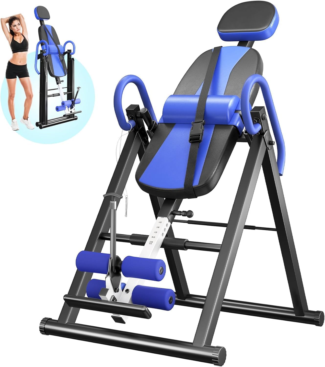 Detalle de YOLEO Inversion Table for Back Stretching with Adjustable Lumbar Support