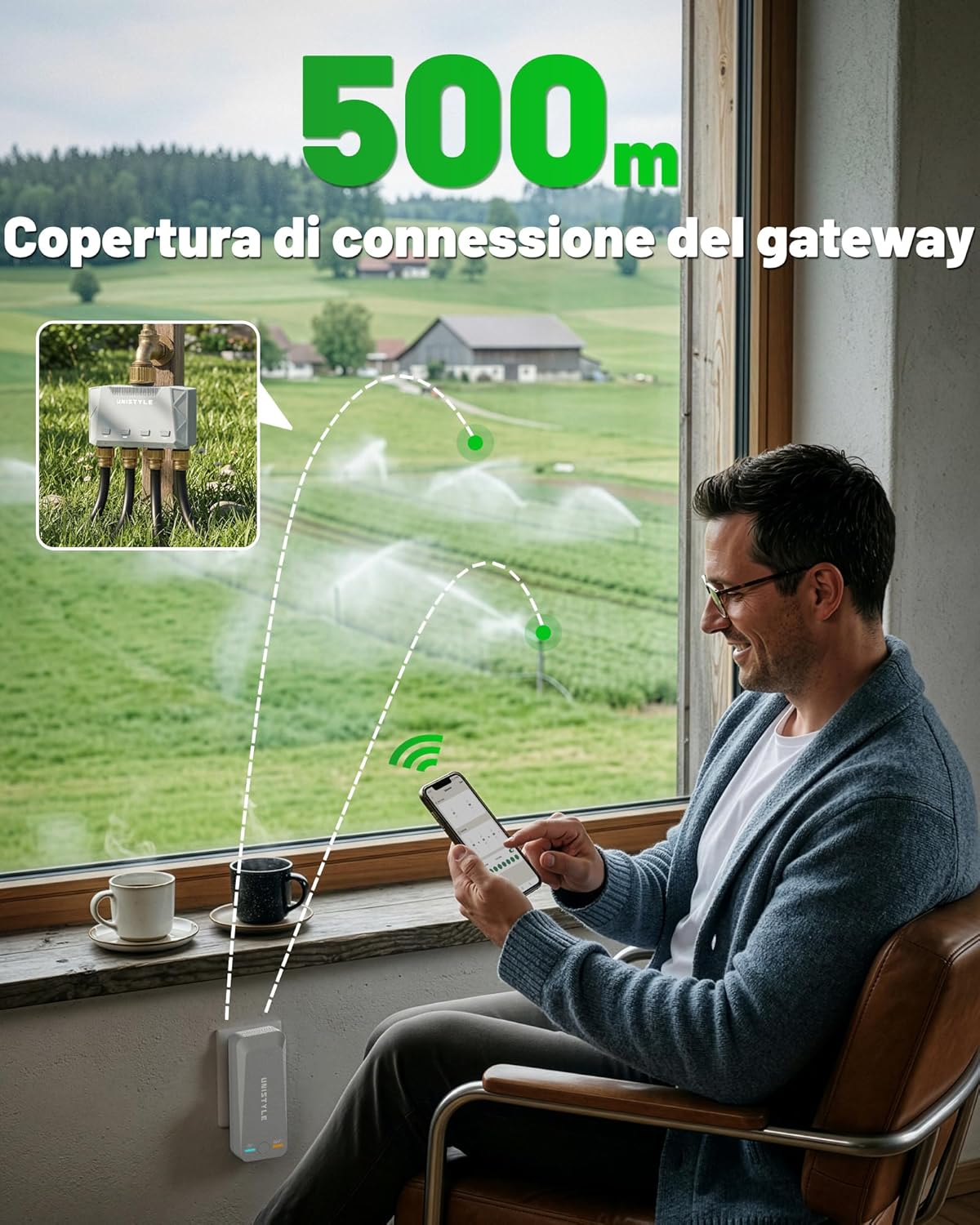 Thumbnail 2 de Unistyle Centralina Irrigazione WiFi 4 Vie – Controllo smart per giardino con 4 zone e programmazione indipendente
