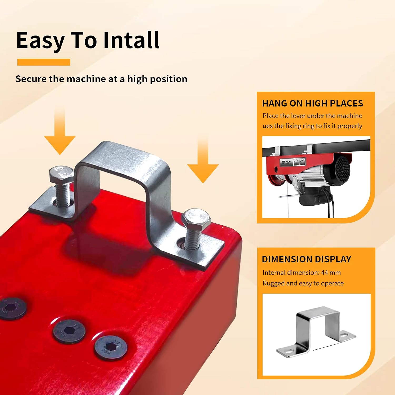 Detalle 2 de BTMPYLYT Electric Hoist Winch, 880-lb Capacity