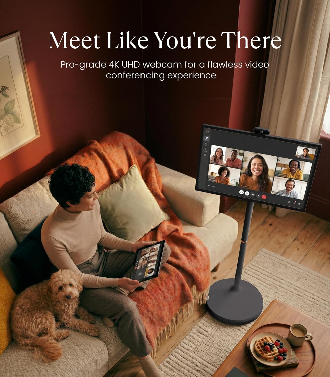 Detalle 2 de Cozyla 32" Tablet TV on Wheels: Portable, Smart 1080p Touchscreen TV with Built‑in Battery and 4K Camera