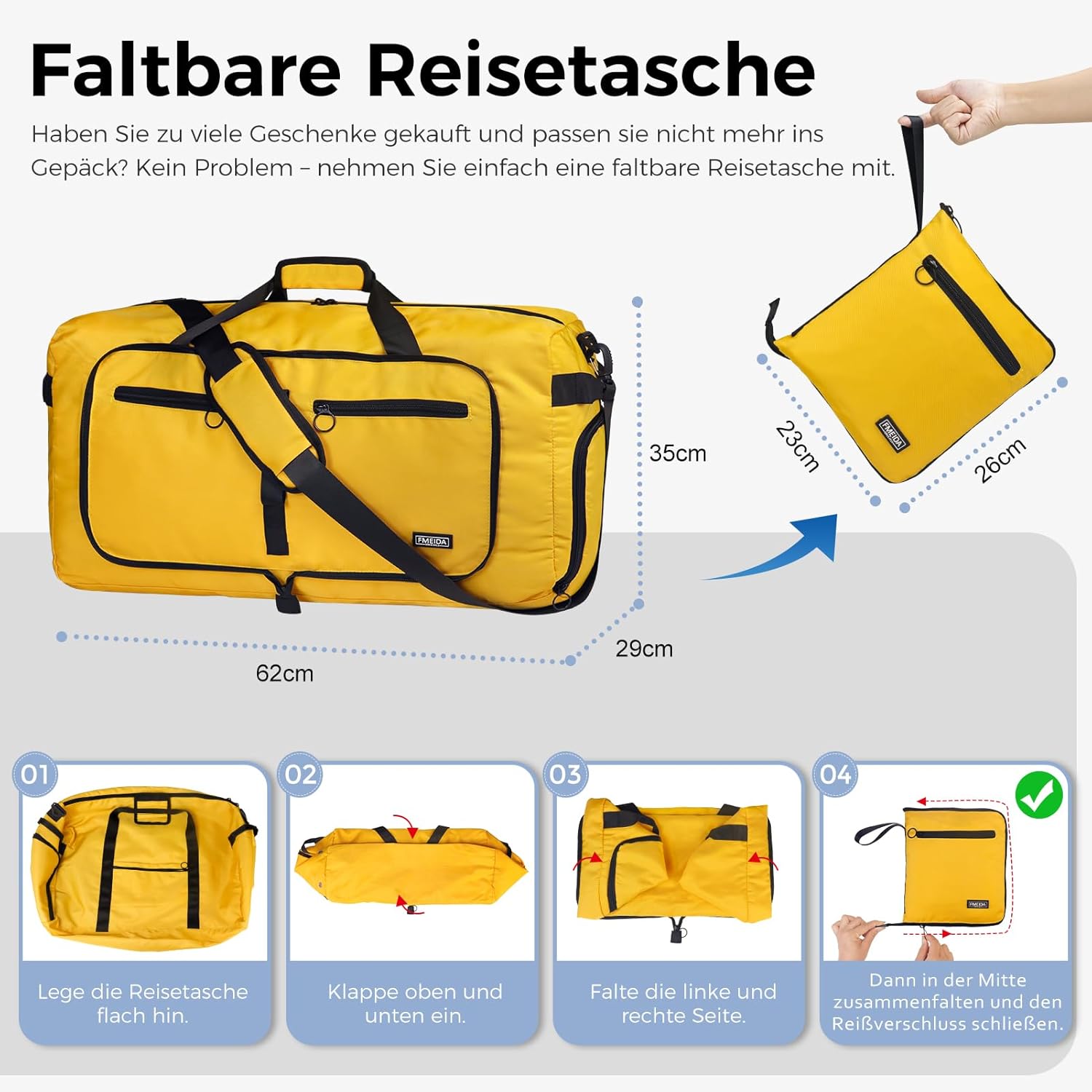 Thumbnail 2 de Fmeida Reisetasche Groß 65L Gelb