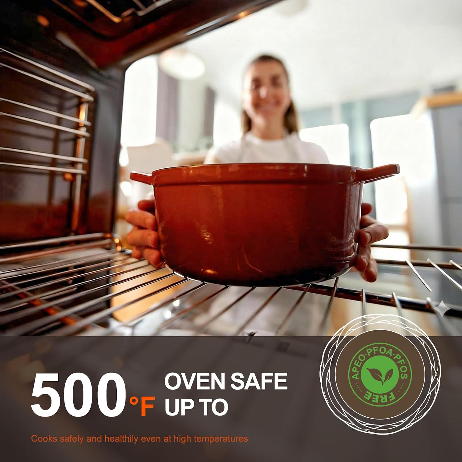 Thumbnail 3 de Overmont 5.5QT Enameled Cast Iron Dutch Oven 🍲