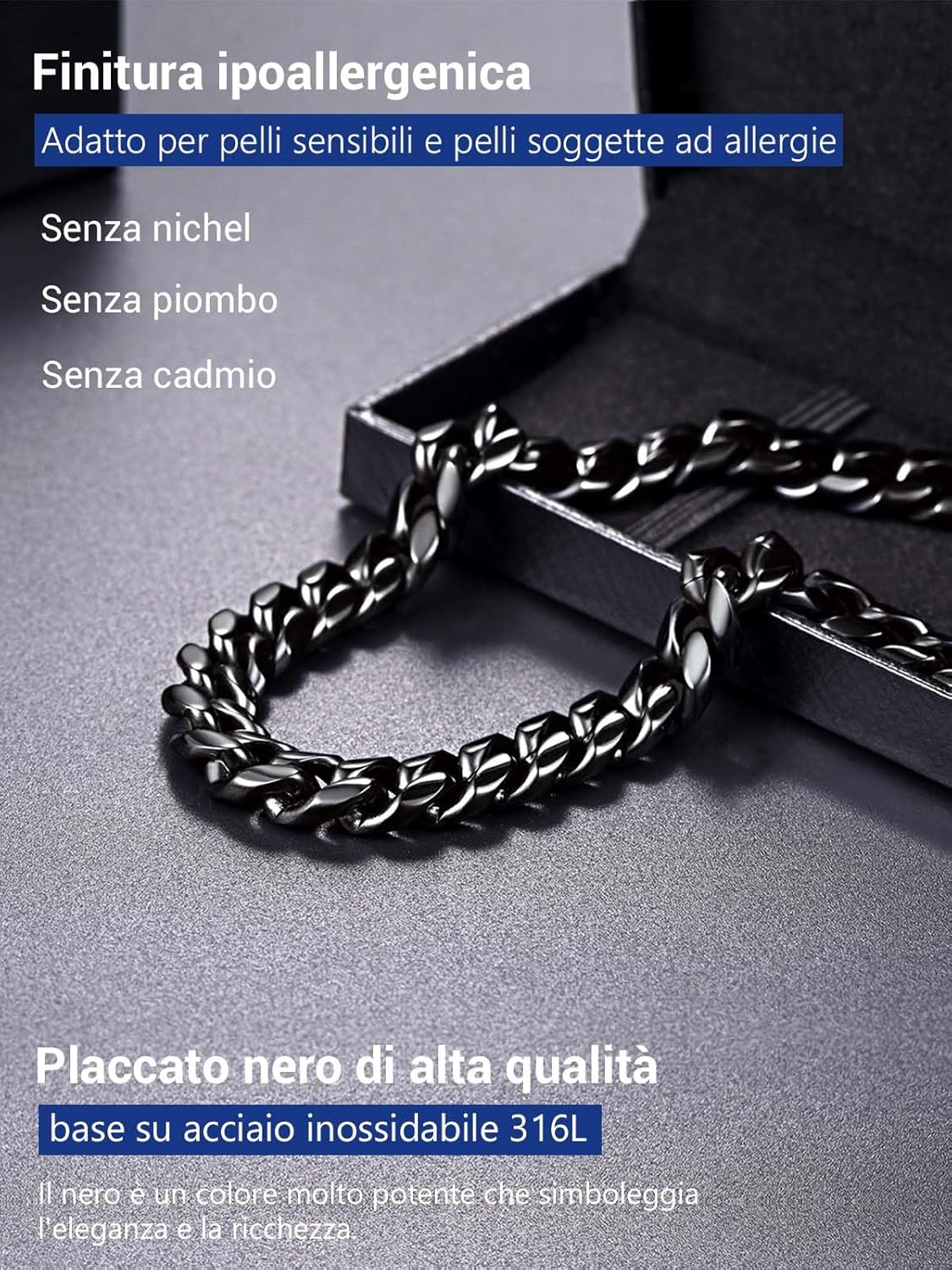 Thumbnail 4 de PROSTEEL Collana Uomo a Catena Cubana Barbazzale Grande – misure 35–75 cm, spessori 5/6/10/14 mm, acciaio inox 316L