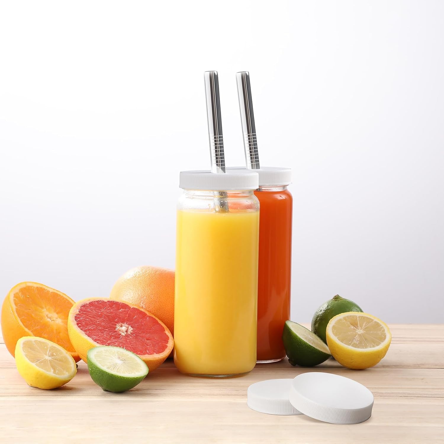 Detalle de 16 oz Glass Juice Bottles 12 Pack