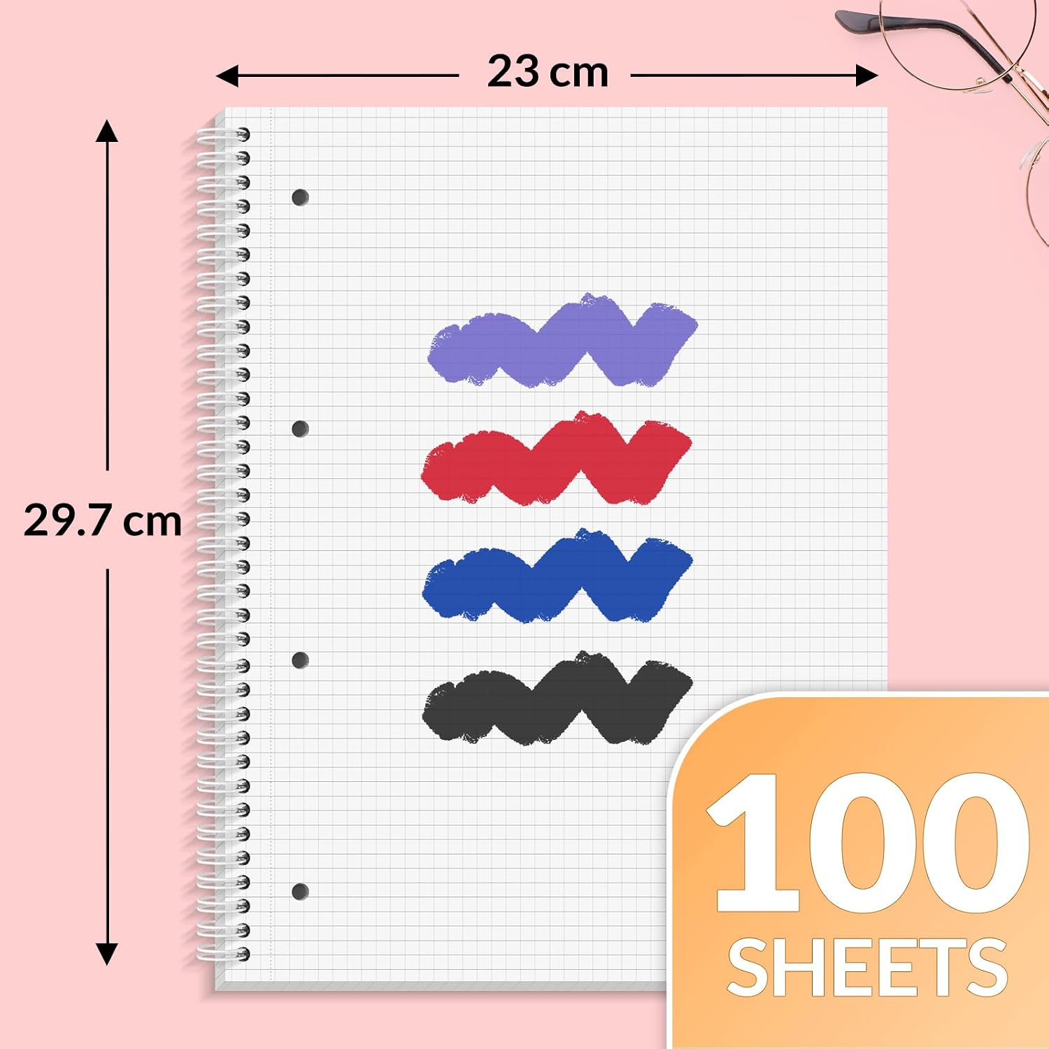 Detalle 2 de SUNEE A4 Squared Notebook Pack 3