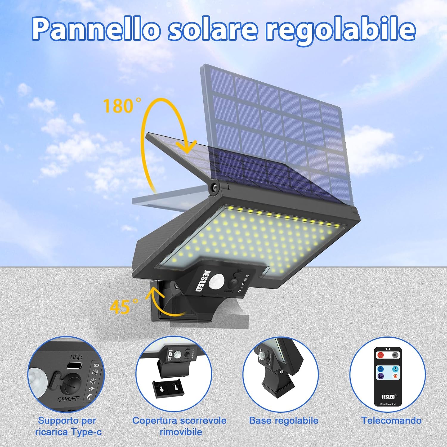 Detalle 2 de JESLED Luce Solare Esterno 2600mAh