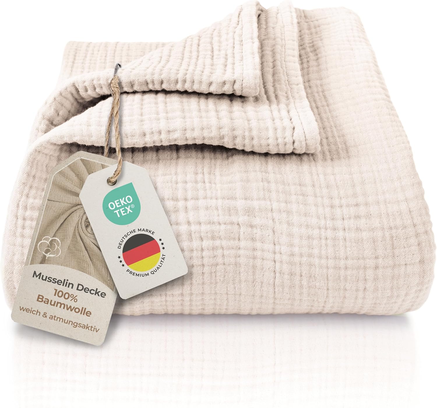 Imagen de LAYNENBURG Premium Musselin Tagesdecke 150x200 cm en OfertitasTOP