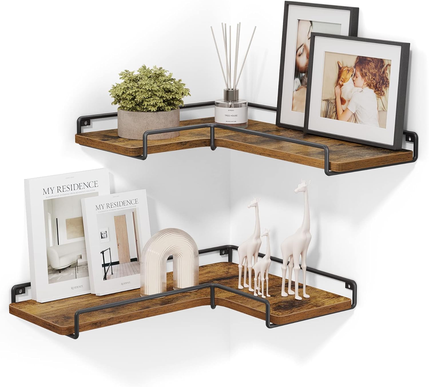 VASAGLE LLS831B01 floating corner shelves
