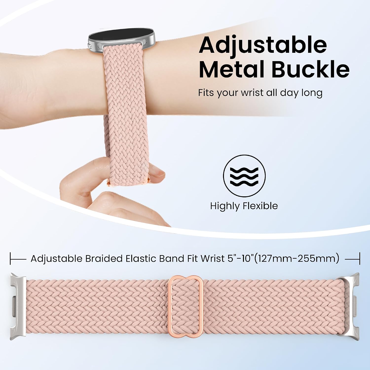 Detalle de Delidigi Braided Stretchy Strap for Galaxy Watch 8 series (40/44mm) and Classic 46mm