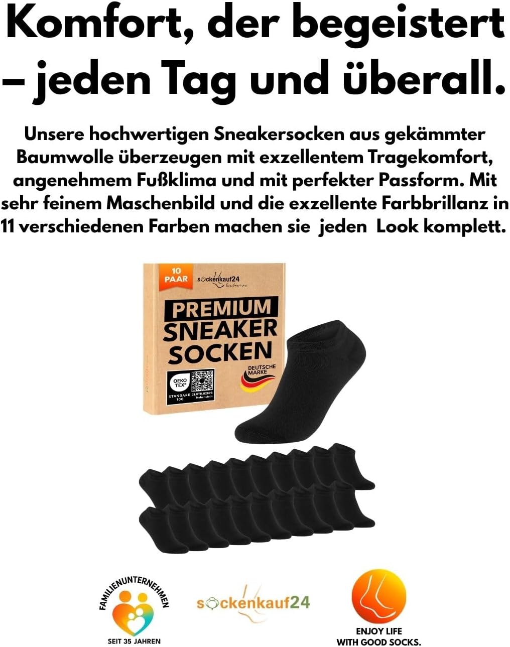 Thumbnail 5 de Premium Sneaker Socken 10 Paar aus Baumwolle