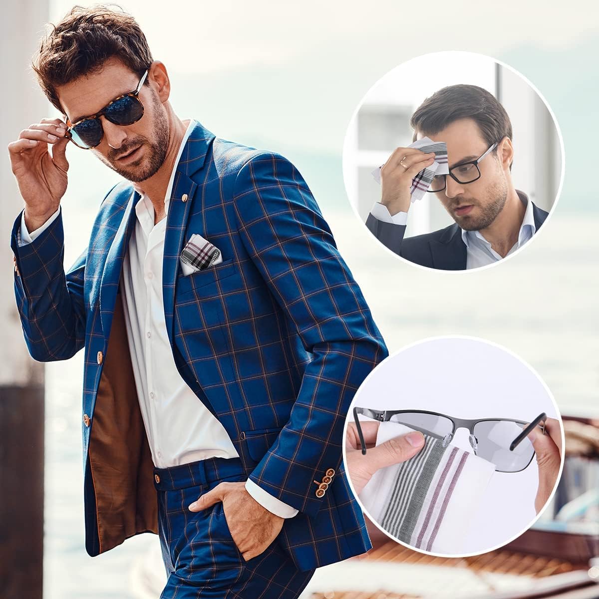 Thumbnail 5 de URAQT Men’s Handkerchiefs 12-Pack – soft gents hankies for pocket squares