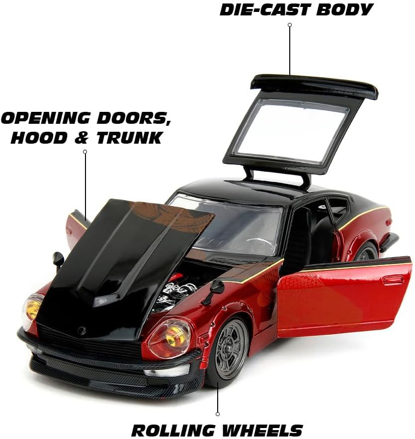 Detalle 2 de Jada Toys Fast and Furious Modellauto 1972 Datsun 240Z (rot) – Maßstab 1:24, Filmauto aus Fast X