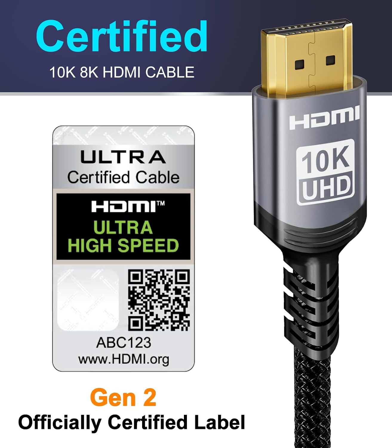 Thumbnail 1 de Sniokco HDMI 2.1 Cable 4M 48Gbps