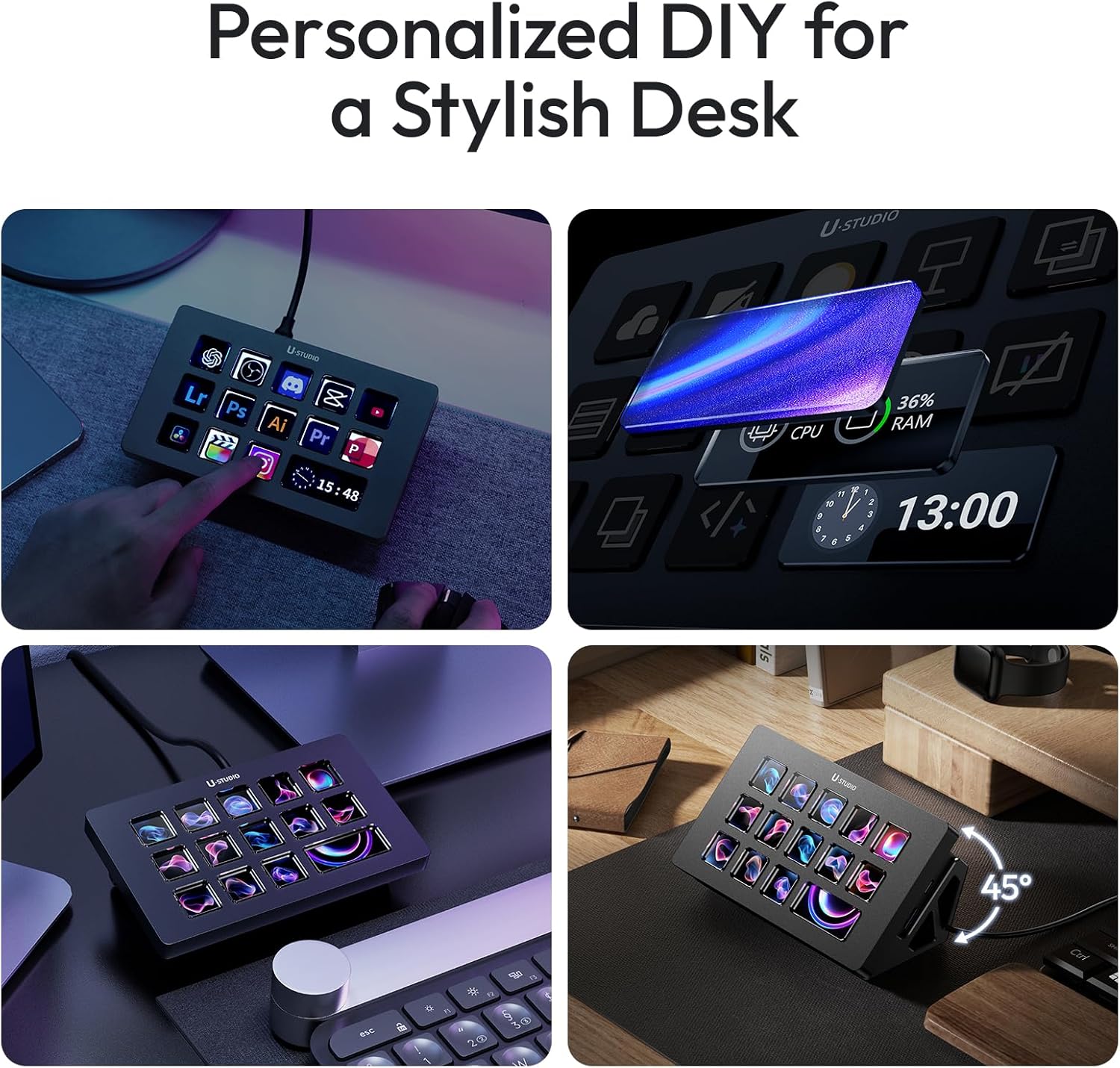 Thumbnail 5 de ULANZI D200H Stream Controller & USB-C Docking Station (14-Key LCD Macro Keyboard)