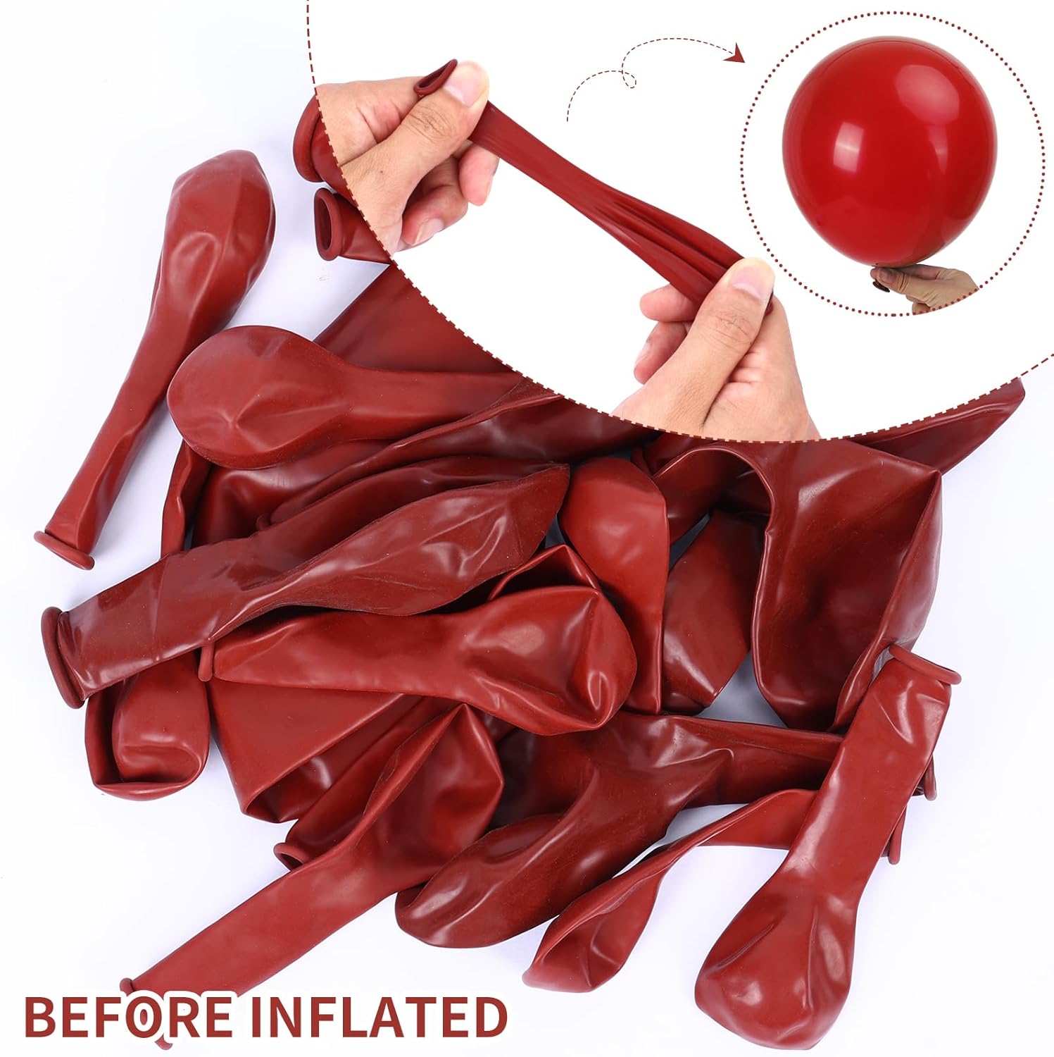 Thumbnail 1 de RUBFAC Ruby Red Balloons Kit (129-Piece) for Balloon Arches, Garlands, Weddings & Parties