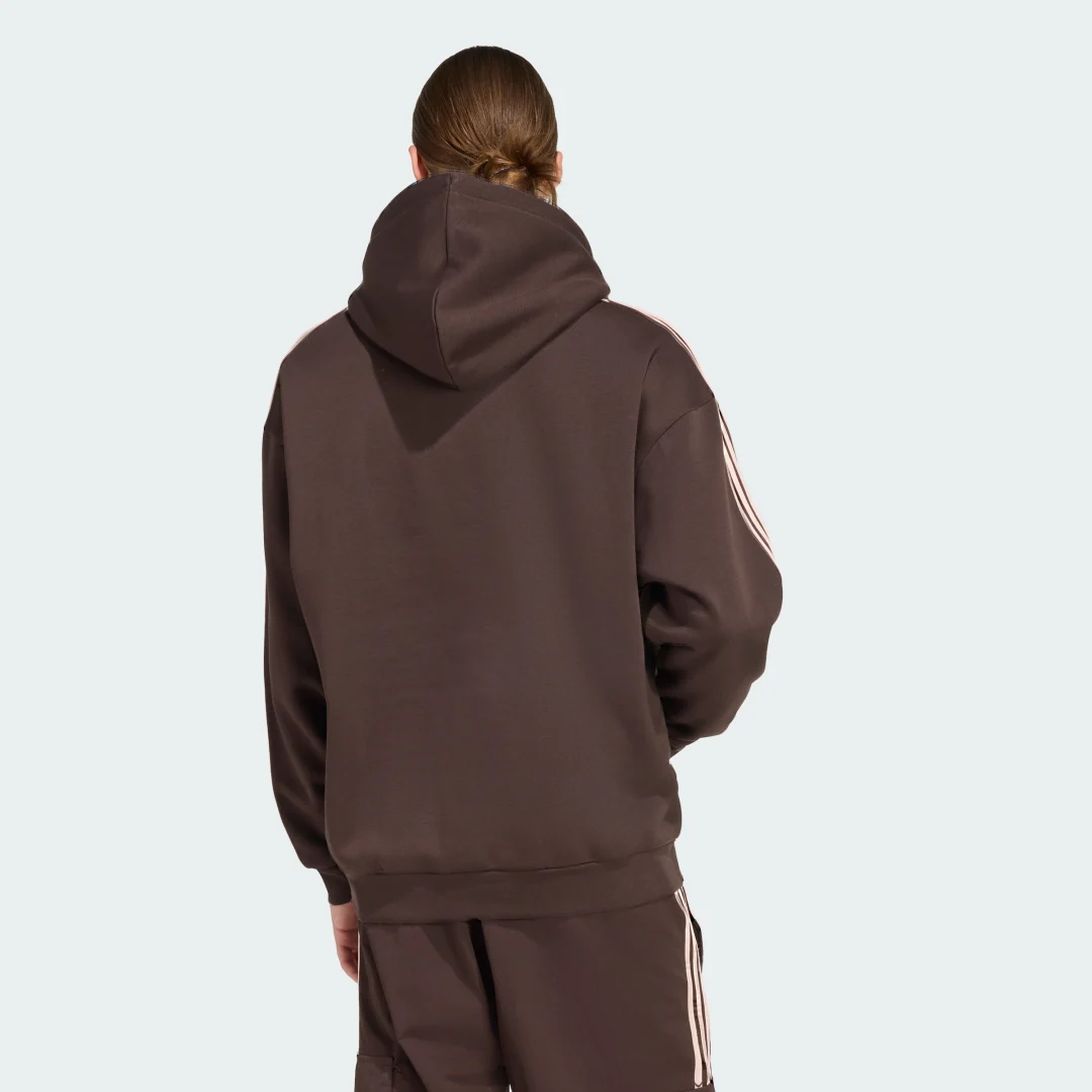 Detalle 2 de Sudadera con capucha Adidas Adicolor Classics 3 Stripes – Marrón