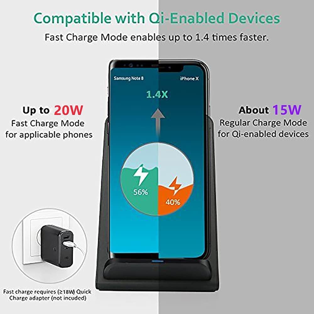 Detalle de Wireless Charger Stand: Broad Compatibility, Safe Fast Wireless Charging