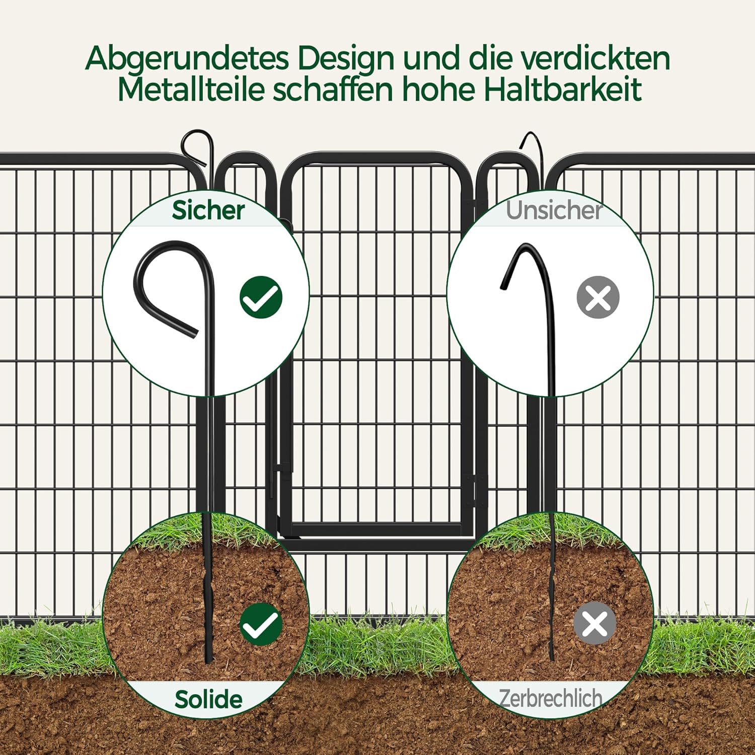 Thumbnail 3 de Yaheetech Welpenauslauf 16-teilig, 100 cm Hoch – faltbarer Welpenstall mit 2 Türen