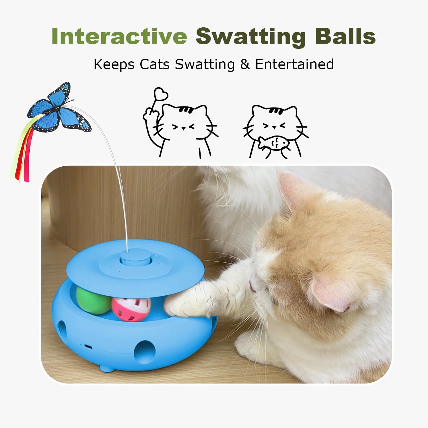 Detalle 2 de INKZOO Interactive Cat Toy, 3-in-1