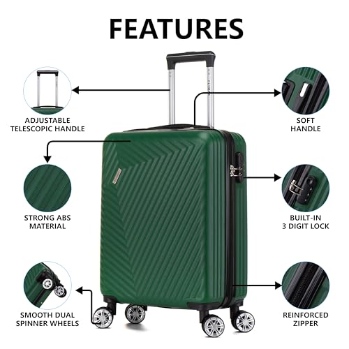 Thumbnail 1 de FLYMAX 55x40x20 Cabin Bag Suitcase – 40 Litre, 8kg, ABS Shell, 3-Digit Lock, 4 Wheel Spin for Ryanair and More