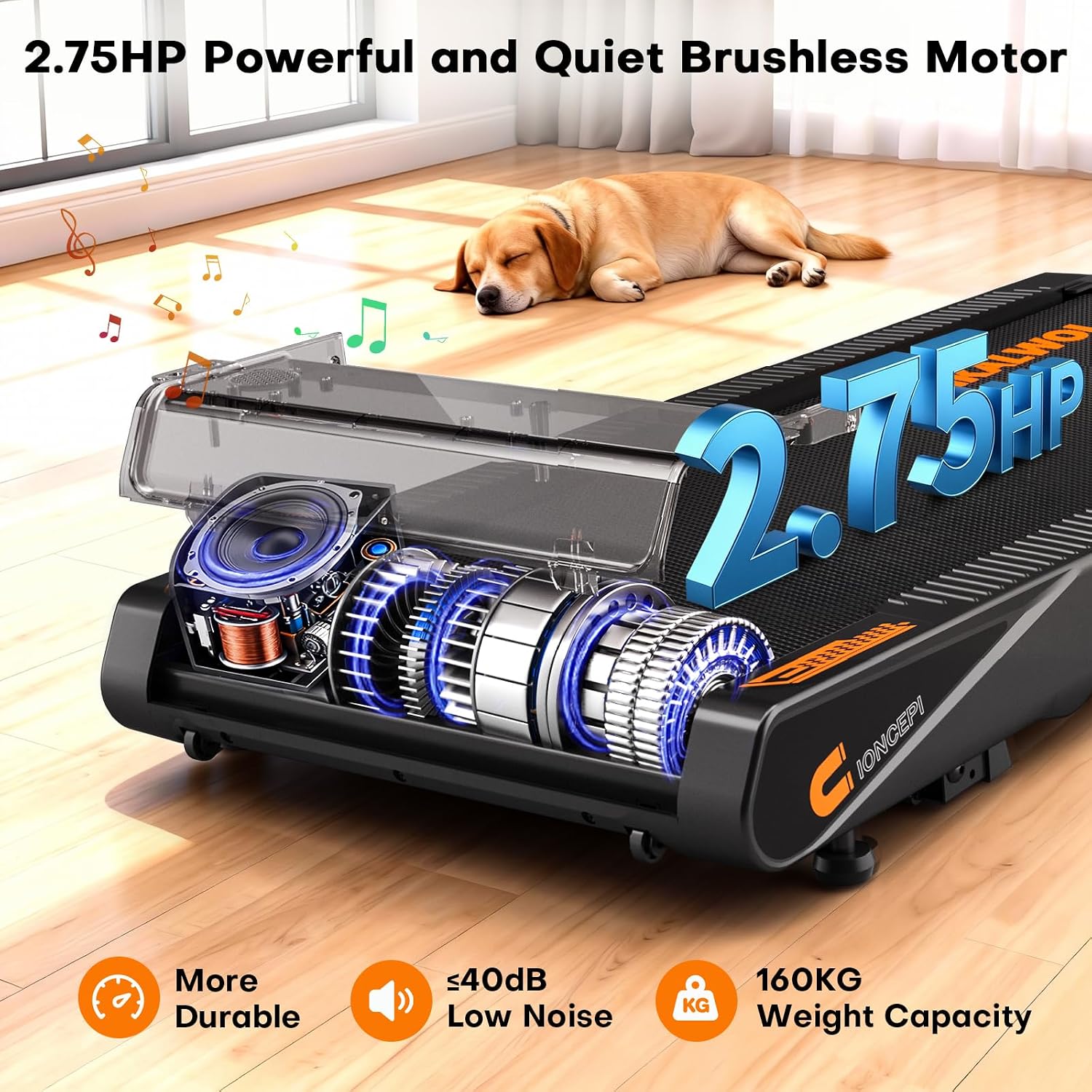 Thumbnail 6 de Walking Pad Treadmill with Speaker: 6-in-1 Under Desk Treadmill for Home Use