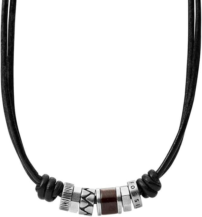 Thumbnail 6 de Fossil JF00899797 – collier homme vintage en cuir marron, finition mate