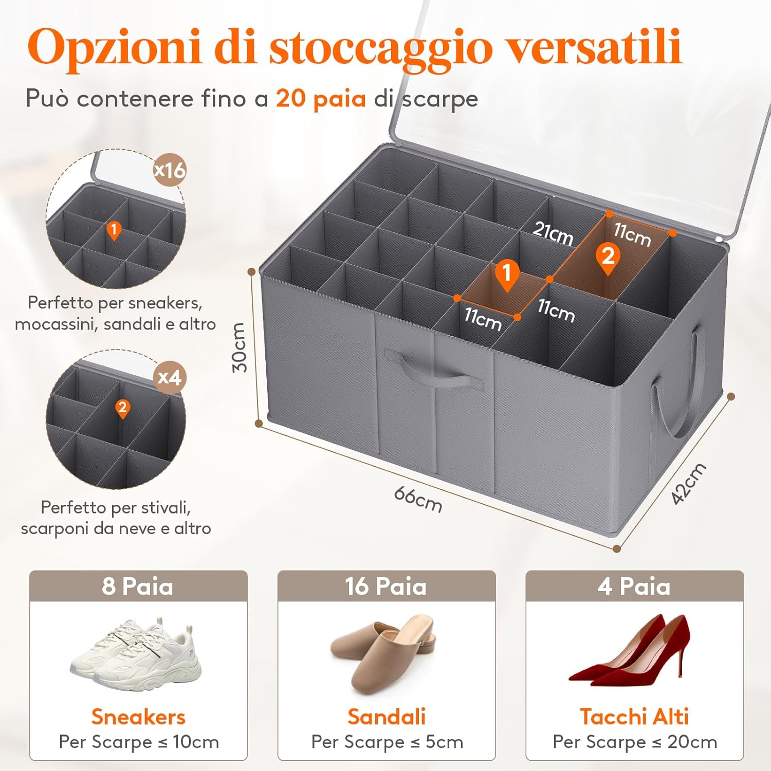 Detalle 2 de Lifewit organizer scarpe 66x42x30 cm