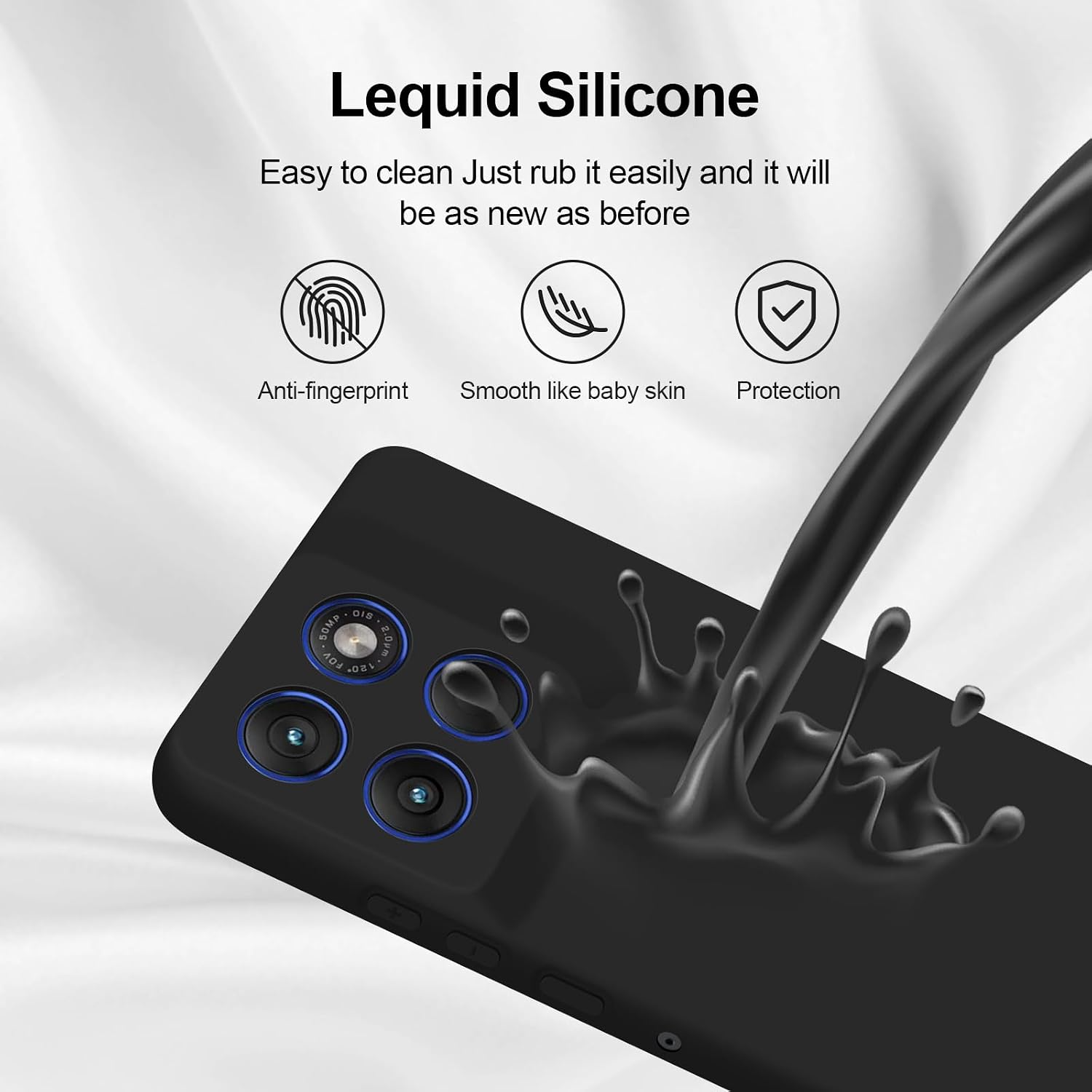 Detalle 2 de GiiYoon Hülle für Motorola Edge 70 – Hochwertiges Liquid Silicone Case mit Rundumschutz