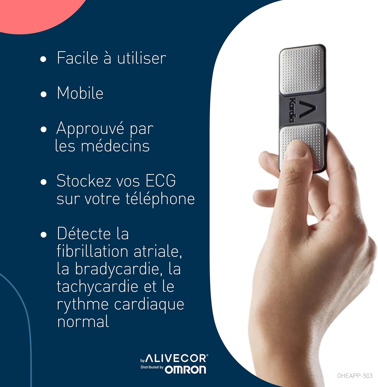 Detalle 2 de AliveCor KardiaMobile Moniteur ECG 30 secondes