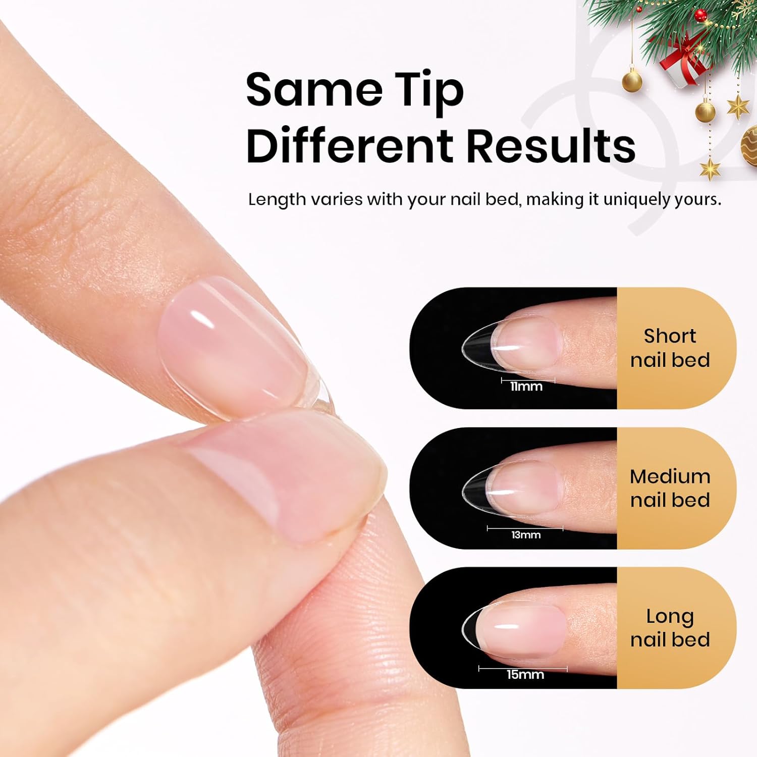 Thumbnail 6 de Beetles Extra Short Almond Nail Tips (Etch-X), 288 PCS, 12 Sizes Clear Full Cover Press-On