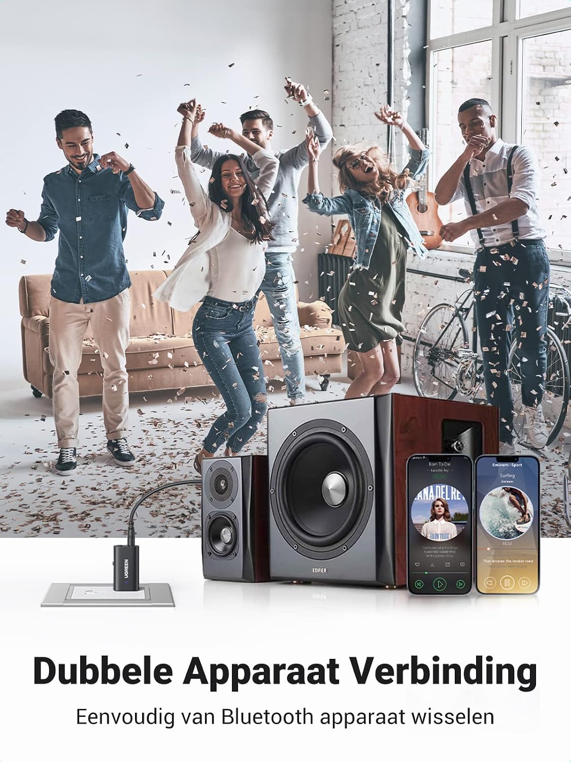 Thumbnail 5 de UGREEN Bluetooth 5.1-adapter voor zenden en ontvangen via 3,5mm-aansluiting