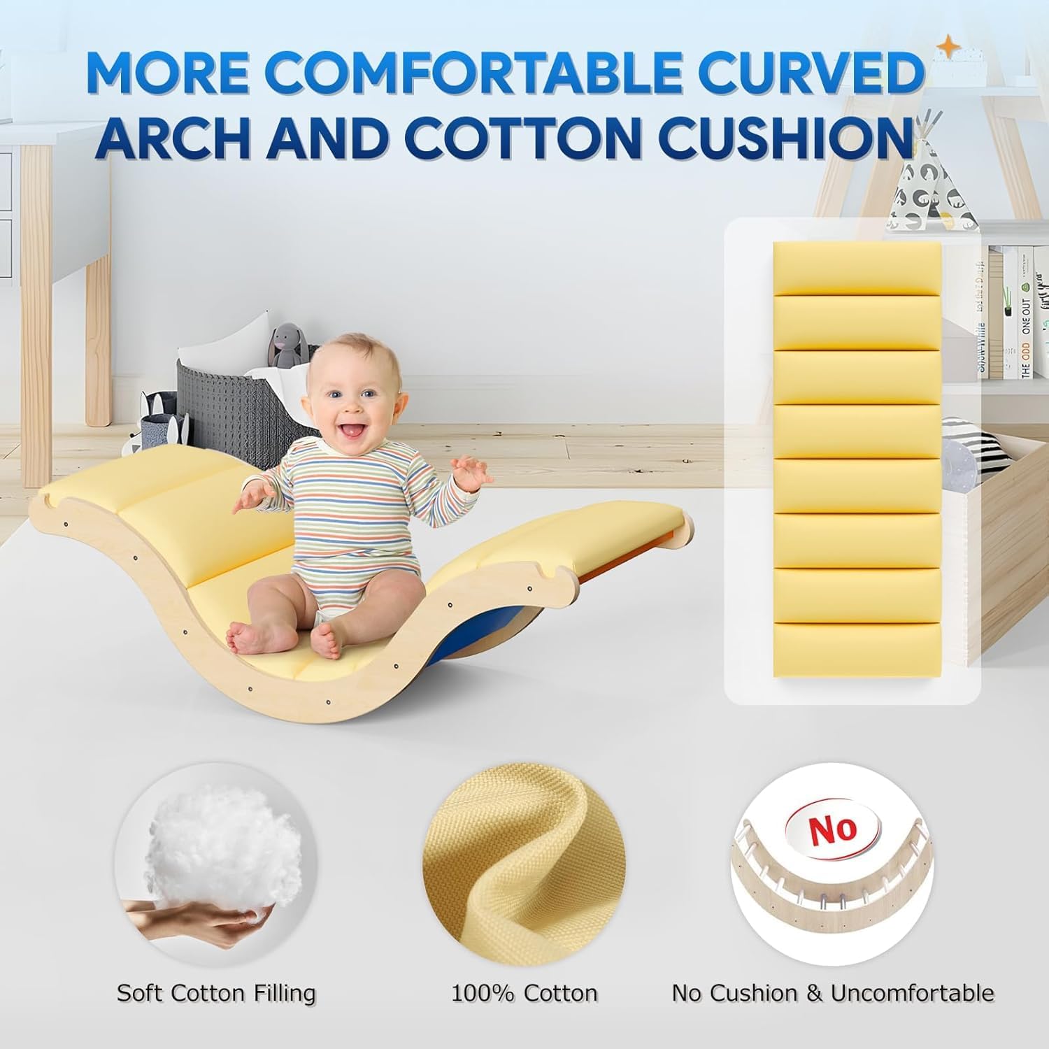 Thumbnail 1 de KidsBuddy Pikler Triangle Set with Cushion: 9-in-1 Indoor Climbing Toy for Toddlers