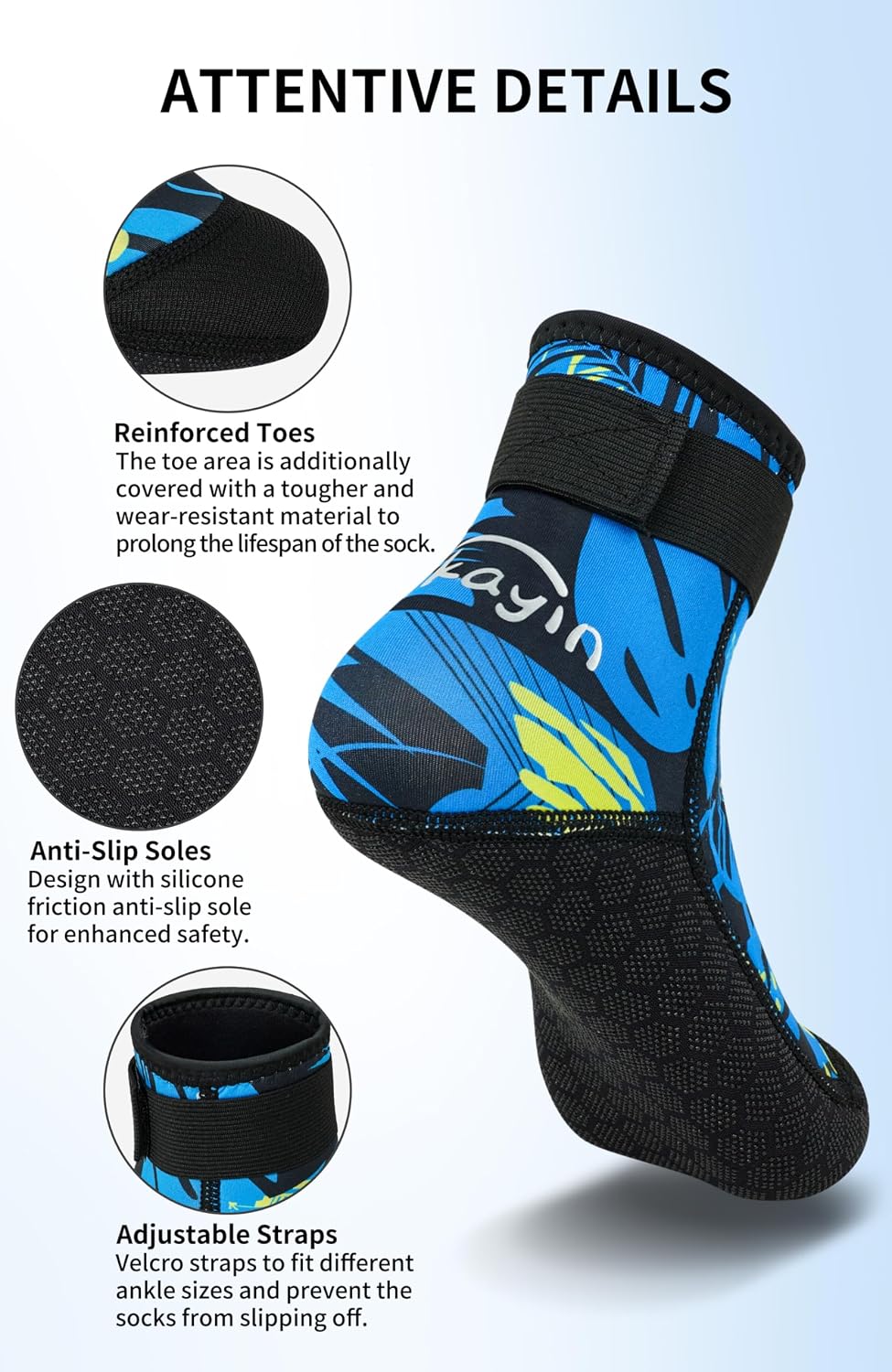 Thumbnail 2 de Yikayin 3mm Neoprene Socks for Water Sports: Comfort, Grip and Protection