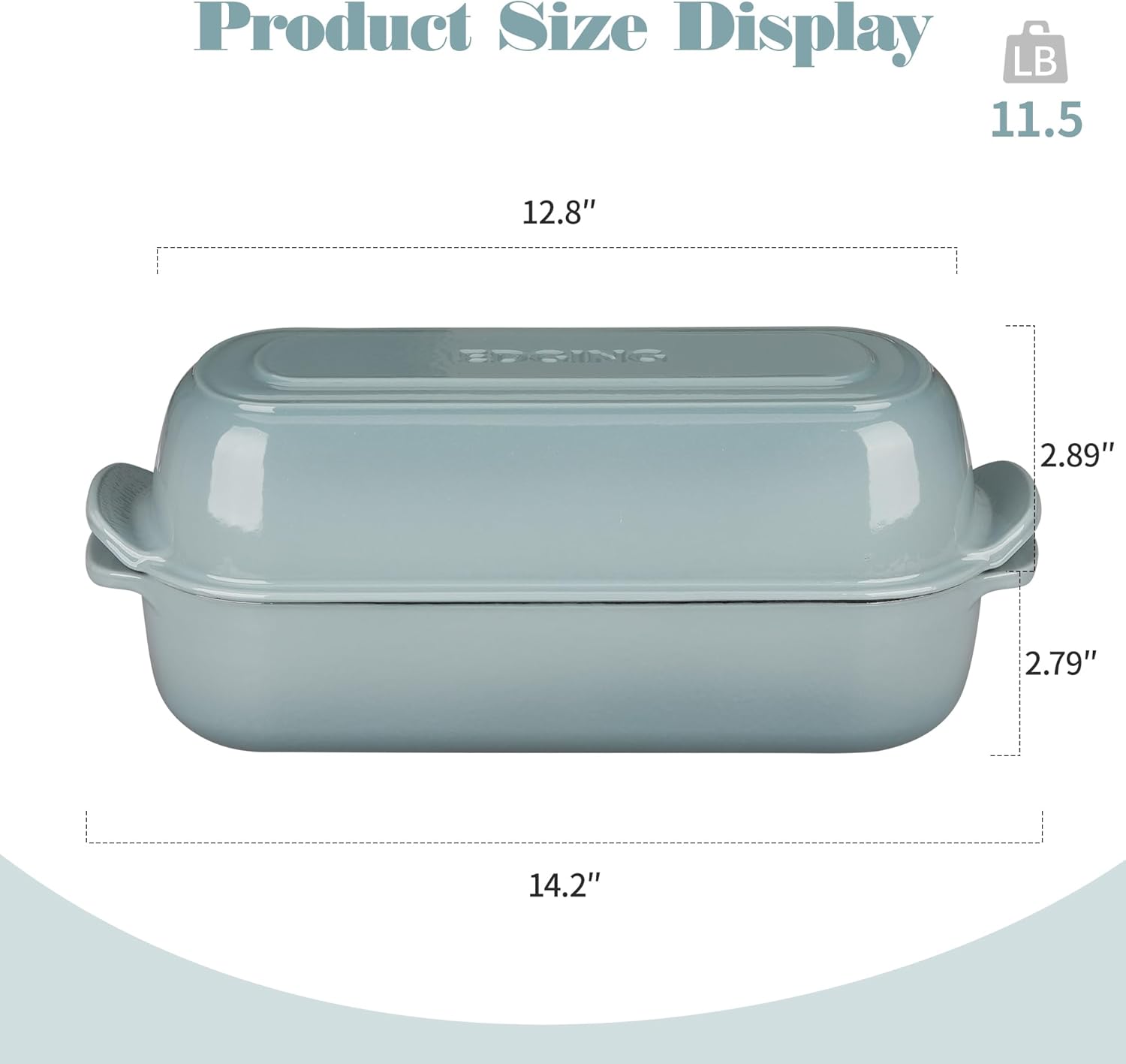 Thumbnail 2 de EDGING CASTING Loaf Pan with Lid Seasalt 5qt