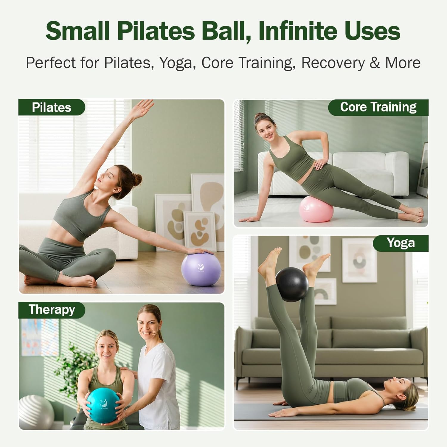 Detalle de Slim Panda Gymnastikball Klein, 23 cm – Soft Pilates Ball für Zuhause