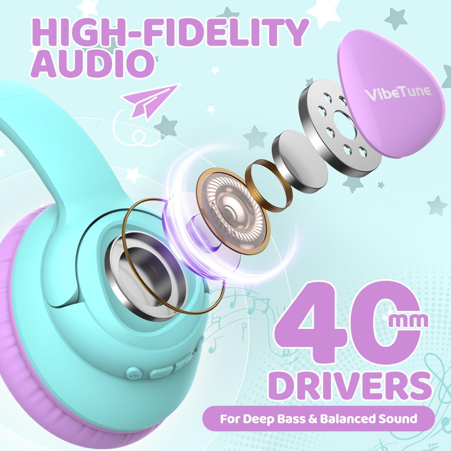 Thumbnail 2 de VibeTune Kids Bluetooth Headphones 60H
