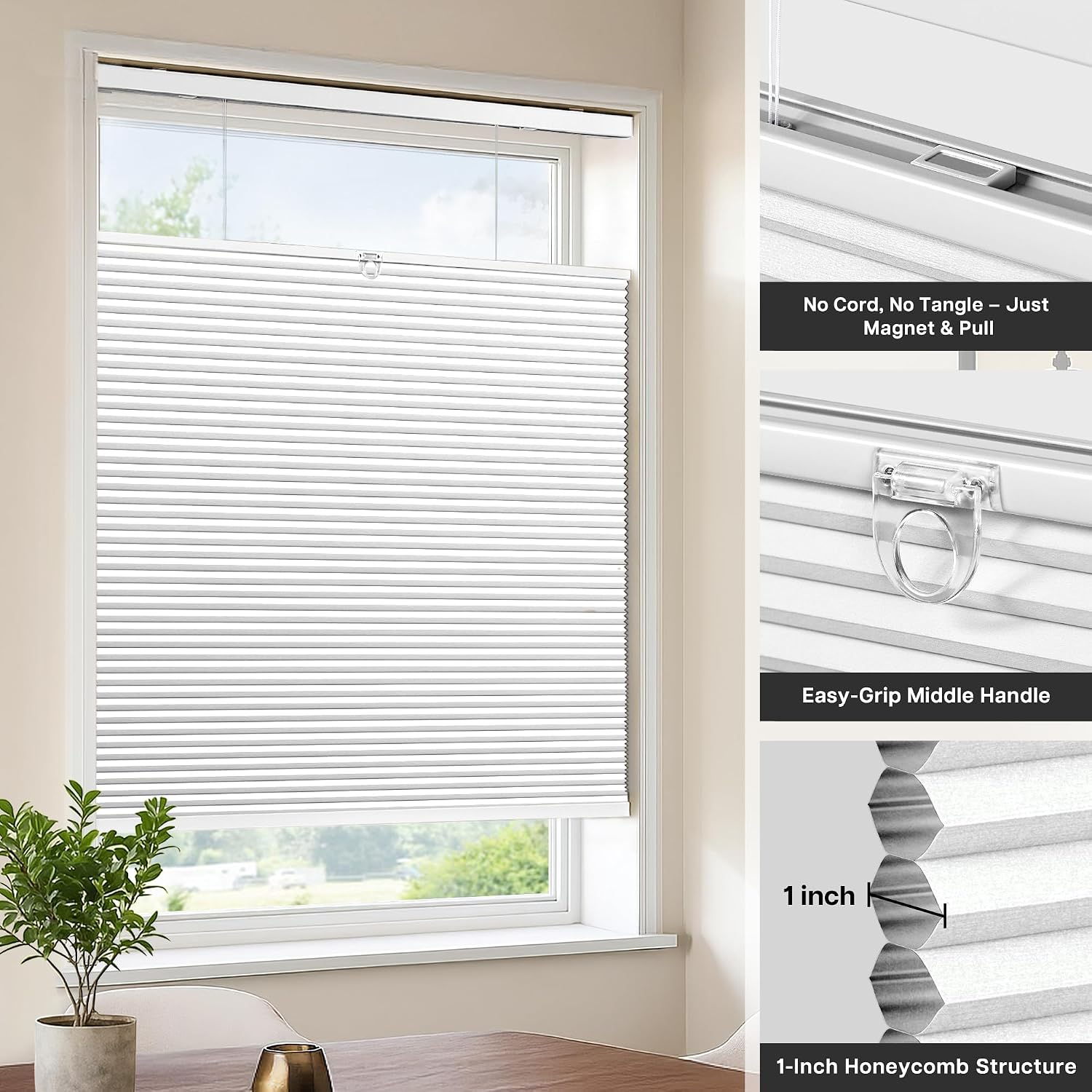 Detalle 2 de LazBlinds Cellular Shade 27" W x 64" H