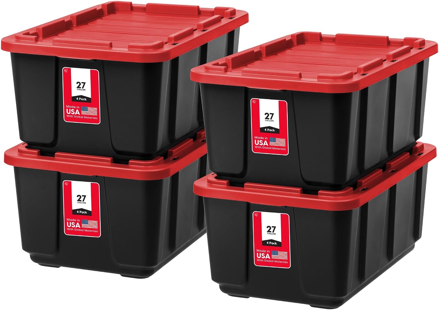 Detalle de IRIS USA 4-Pack 27 Gallon Storage Bins with Lids