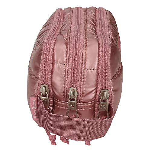 Detalle 2 de Pepe Jeans Carol Estuche Triple Rosa 🌸 22x10x9 cms
