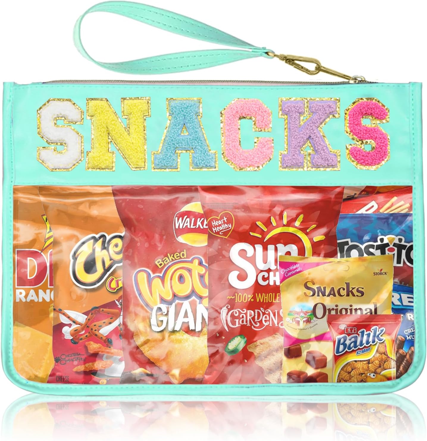Thumbnail 5 de Siwara Clear Pouch Travel Makeup Bag with Glitter Chenille Letter Patches (13.0 × 9.5 in)