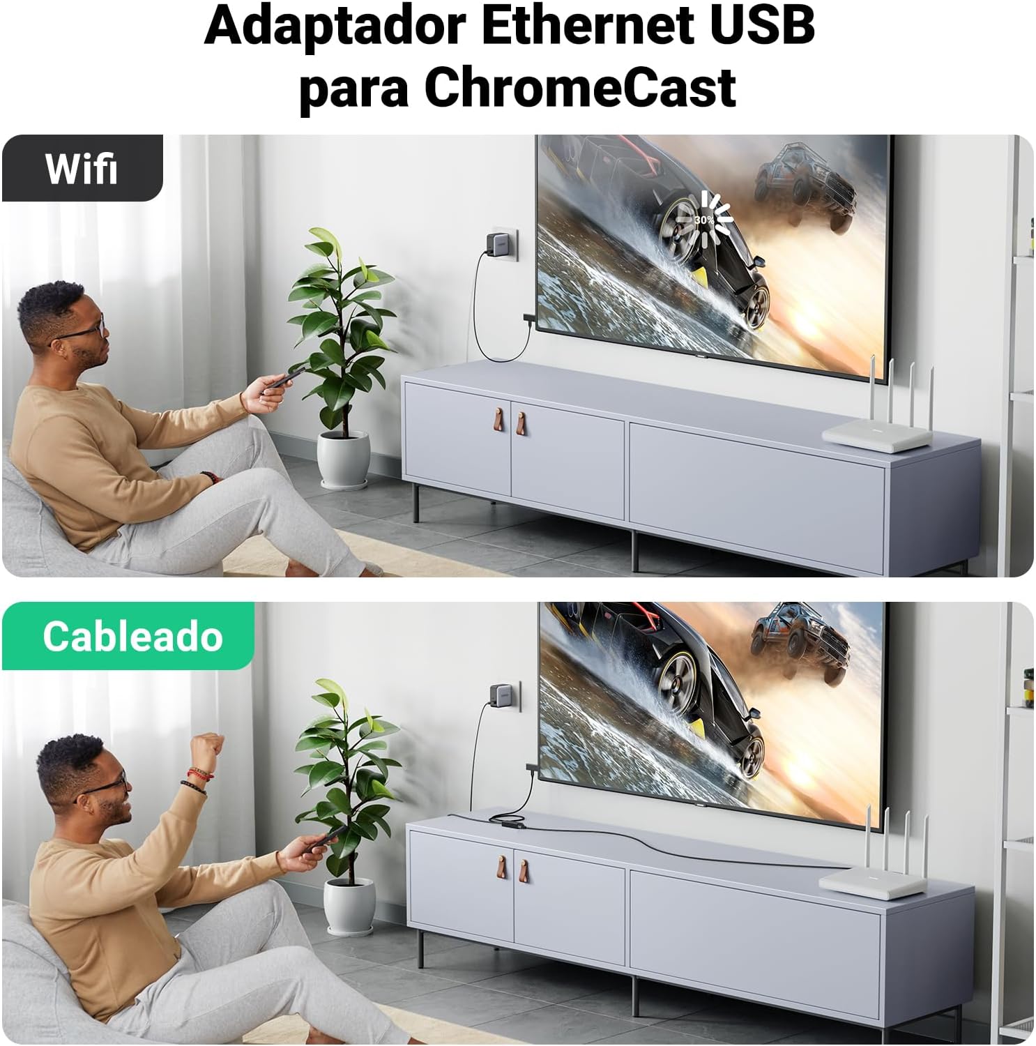 Thumbnail 1 de UGREEN Adaptador Micro USB a Ethernet RJ45 🌐 Con Cable 1M