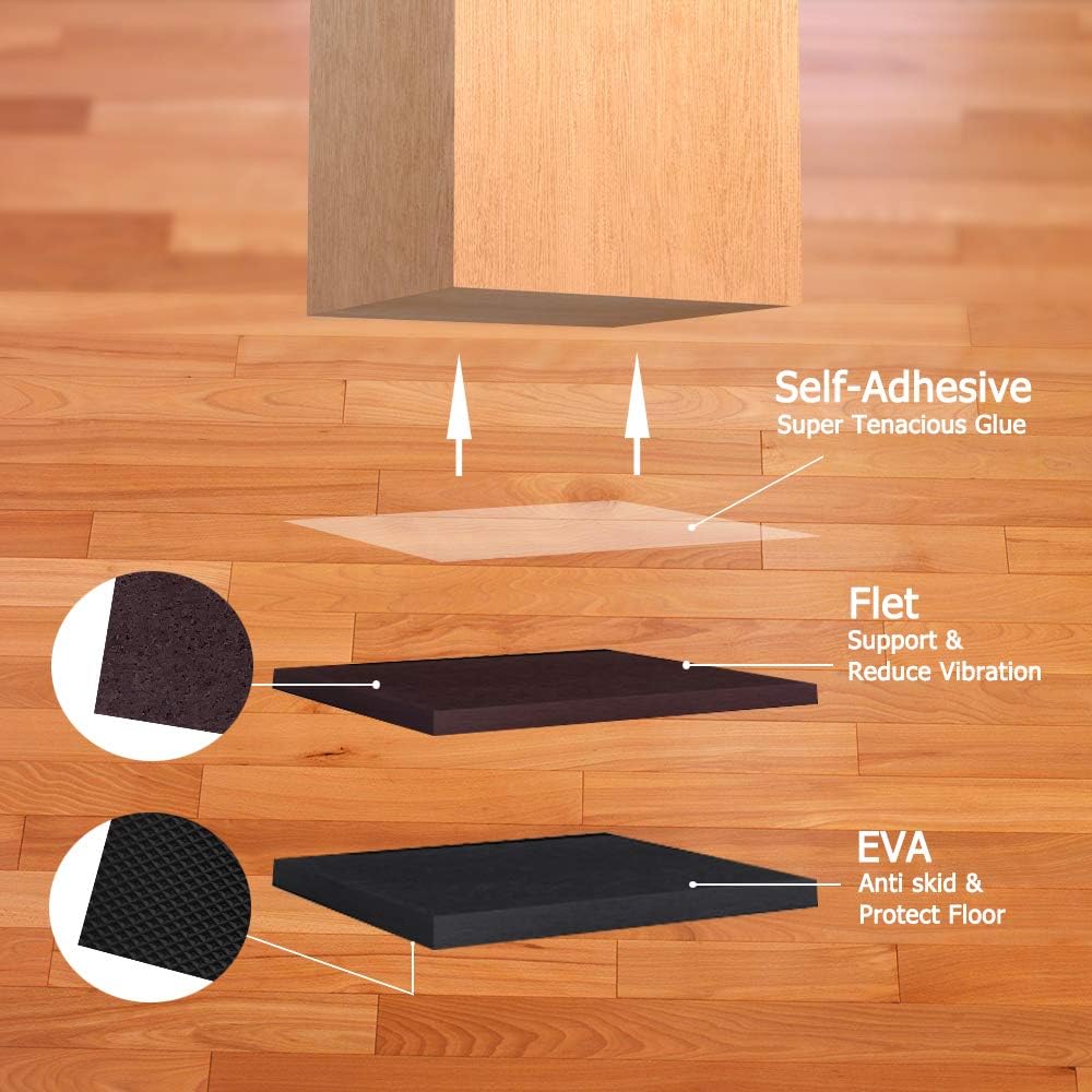 Detalle 2 de Yelanon Non Slip Furniture Pads 12pcs (101mm) – Self-Adhesive Rubber Feet to Protect Hardwood Floors