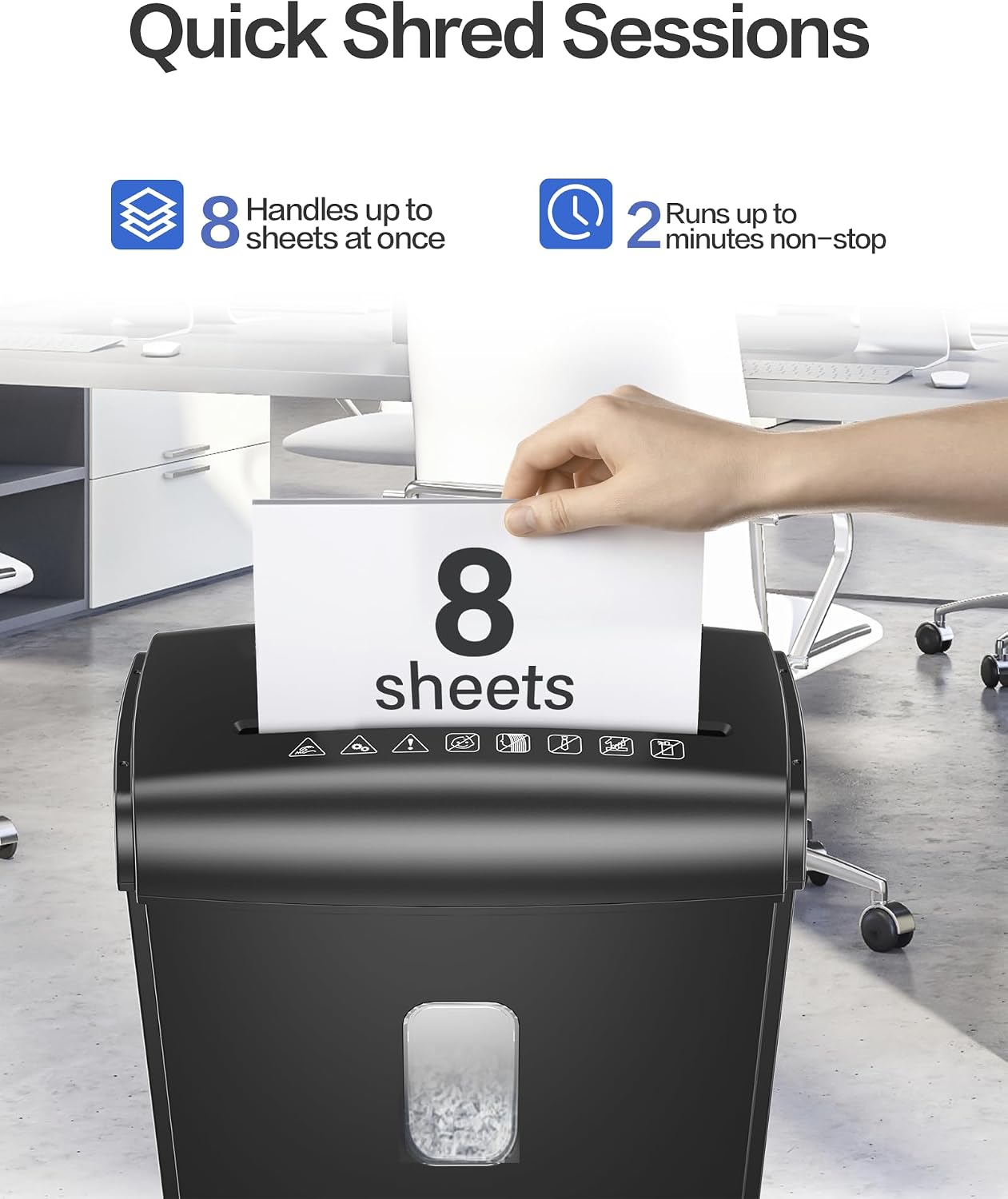 Detalle 2 de Locksworth AZ1687VC Micro-Cut Shredder, 8-Sheet P-4 Security