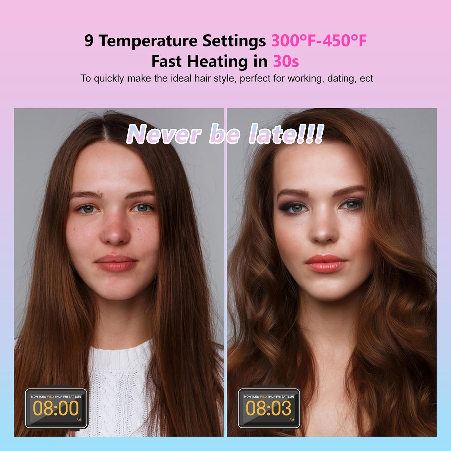 Thumbnail 4 de DORISILK Colorful Flat Iron 450 Degrees: 2-in-1 Ceramic Hair Straightener & Curler