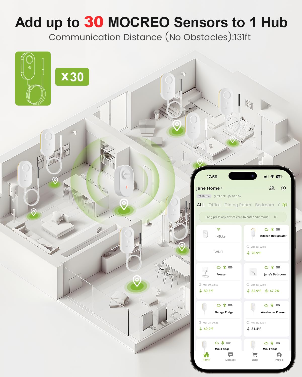 Thumbnail 6 de MOCREO WiFi Thermometer, 2-Pack ⚡